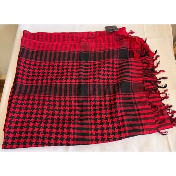 Lovarzi Shemagh Desert Scarf Unisex Red/Black Tactical OS NEW - Picture 3 of 9